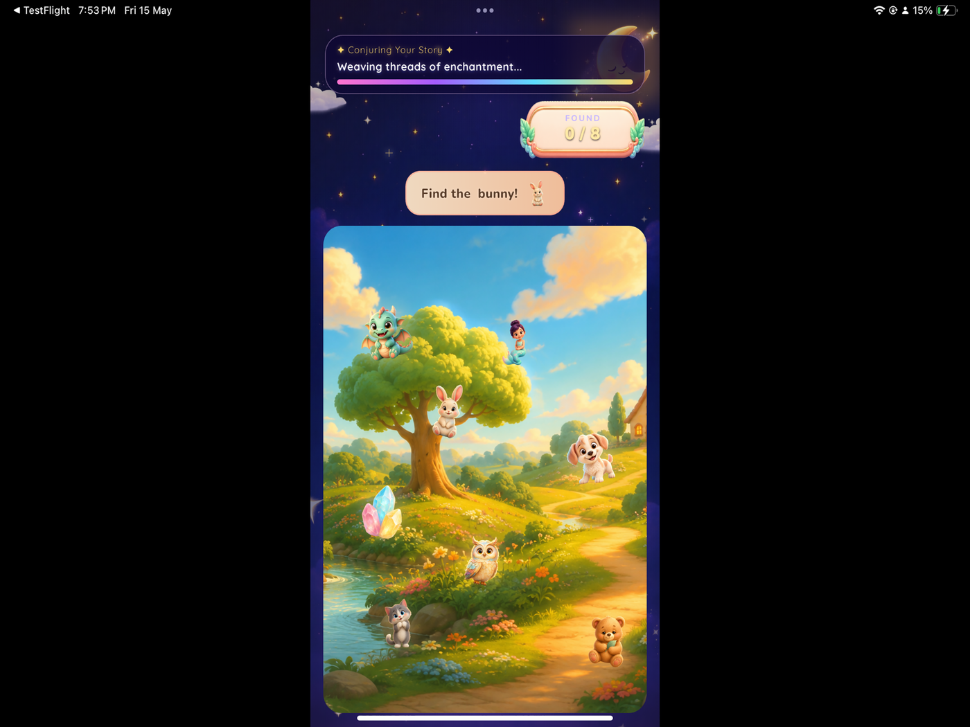 Find the bunny mini game screenshot
